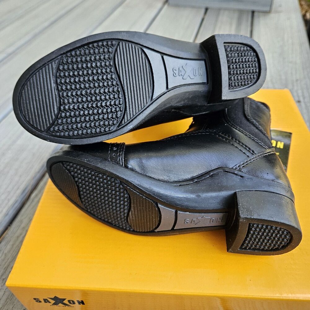 NIB SAXON Syntovia Zip Paddock Boots CHILDS KIDS Ridding Black Sz US 11 / EU 28 - Picture 3 of 7